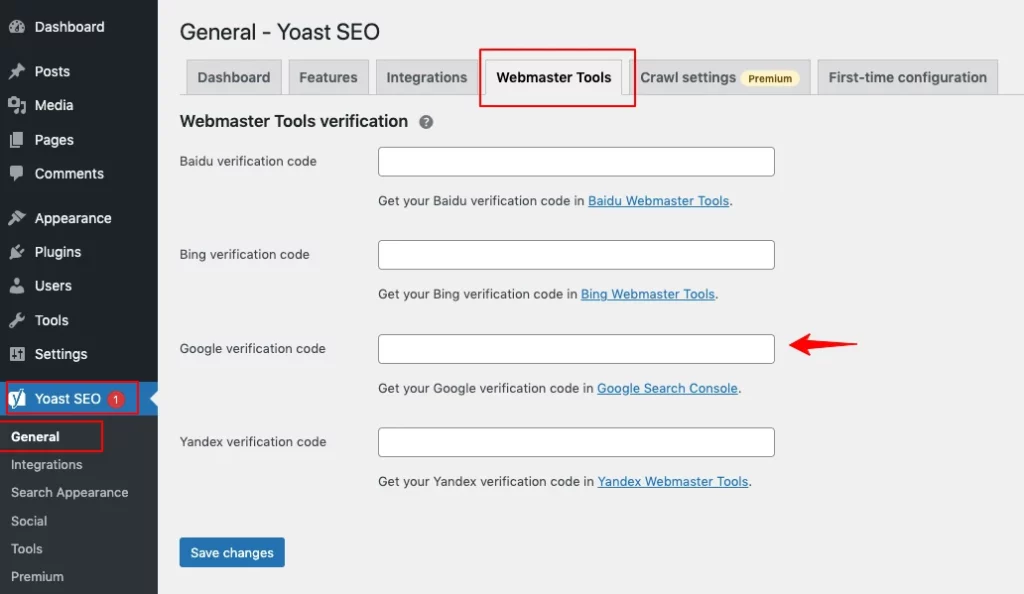 Tampilan Yoast SEO di WordPress