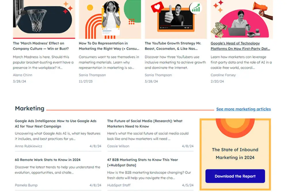 Contoh hasil karya content writer (Blog HubSpot)