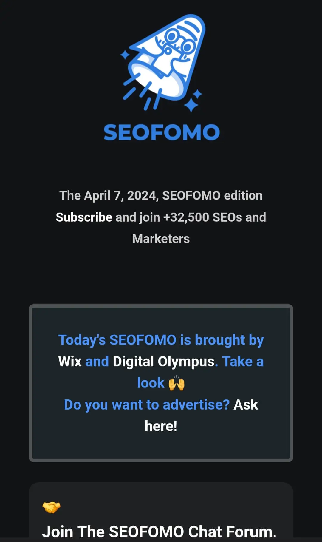 Contoh hasil karya content writer (Newsletter SEOFOMO)