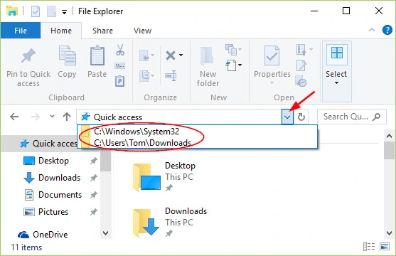 Contoh URL address bar