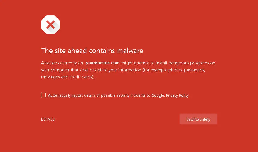 Peringatan website terkena malware