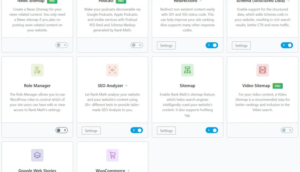 Tampilan Dashboard Rank Math SEO