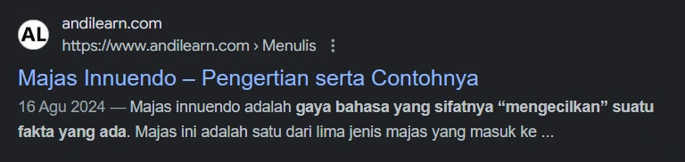 Tampilan favicon di SERP
