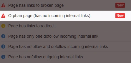Tampilan orphan page di Ahrefs